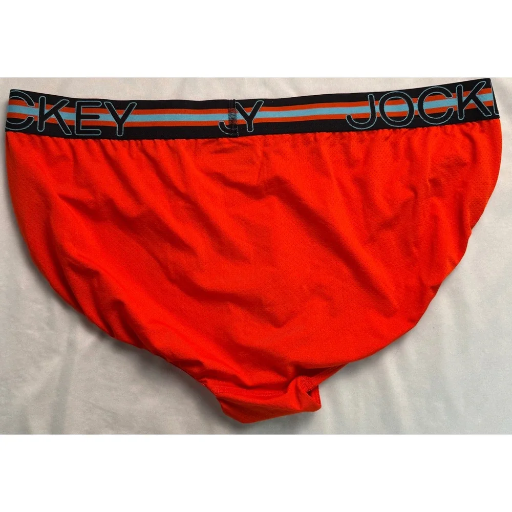 Jockey Sport Stability Pouch Brief Orange Microfiber Mesh 2XL 44-46